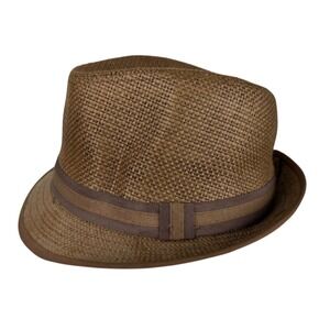 Fedora Woven Hat Brown Men's Hipster Brand Size S/M